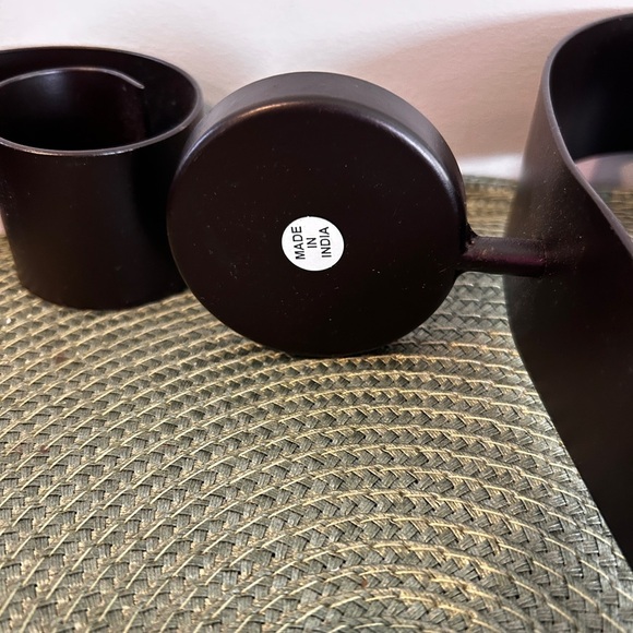 Multistore 2002 set of 2 Black Metal Wall Sconces Candle Holders, Glass Inserts. - Picture 7 of 11